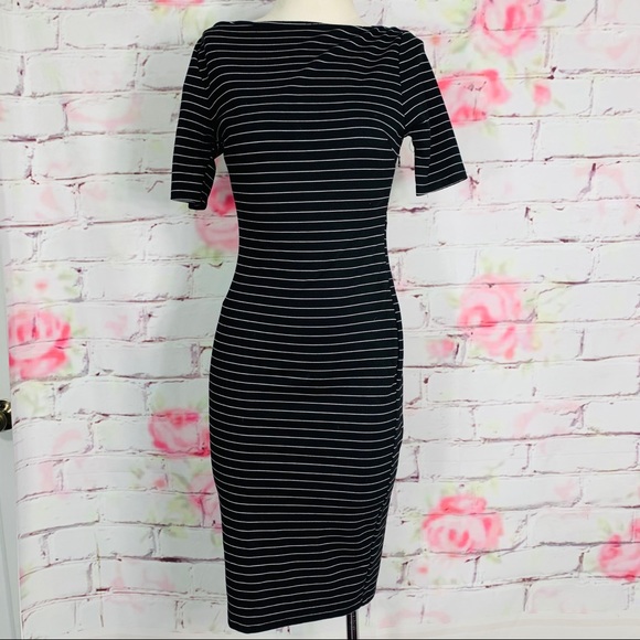 Lulus striped bodycon short sleeve midi dress - Picture 2 of 8